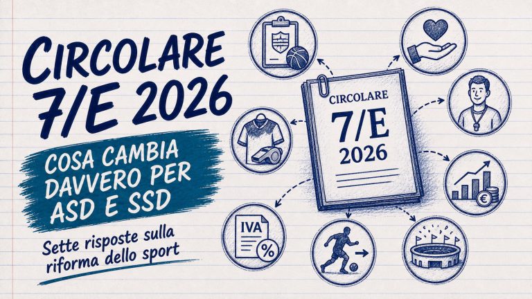Circolare 7/E 2026: compensi sportivi e rimborsi per l’ASD